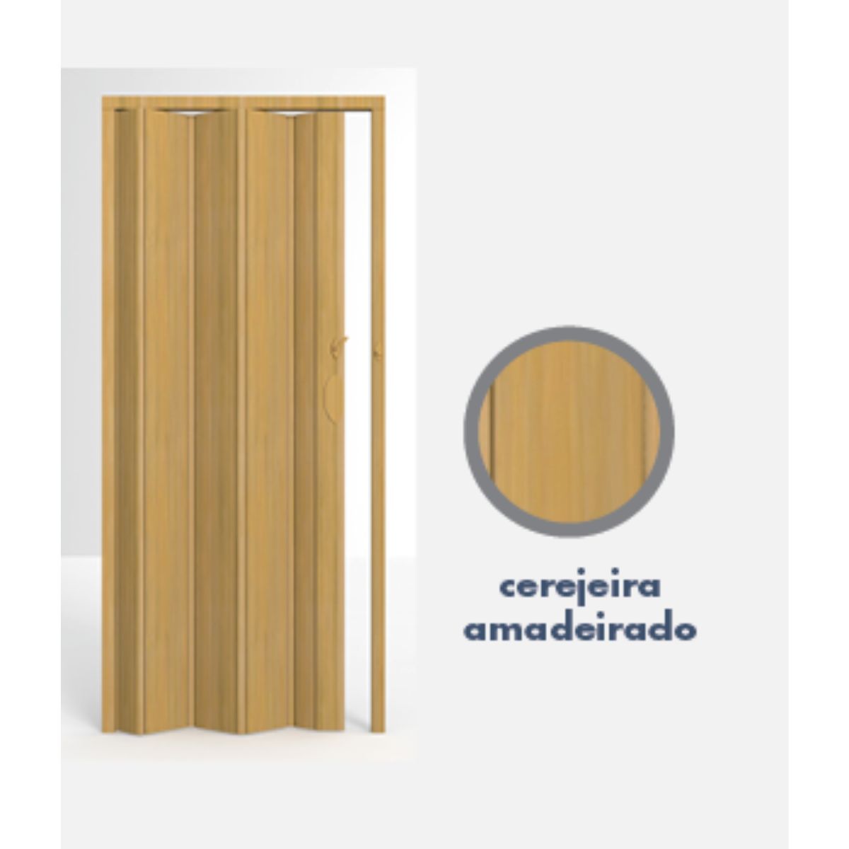 Porta Sanfonada Standard Cerejeira Madeira 97x210 Permatti