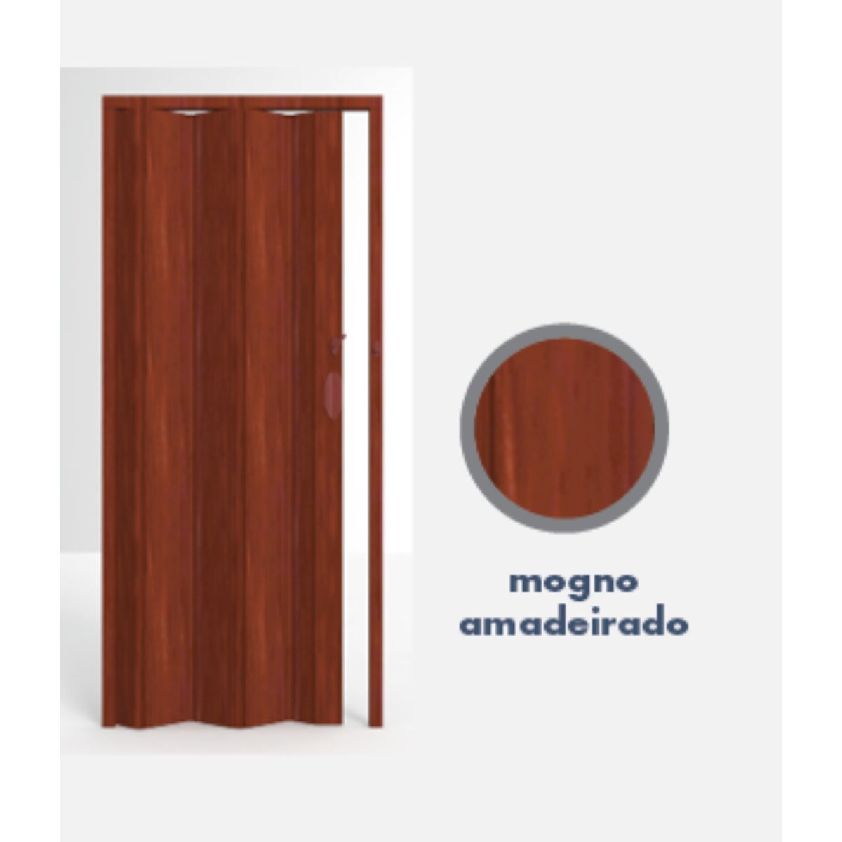Encontraproduto.com.br - Porta Sanfonada Standard Mogno Madeira 85x210 Permatti