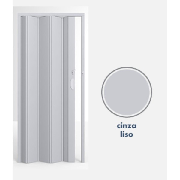 Encontraproduto.com.br - Porta Sanfonada Std Cinza Liso 097x210