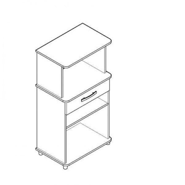 Encontraproduto.com.br - Balcão Multiuso para Forno 2 Portas 2 Nichos e 1 Gaveta - Branco
