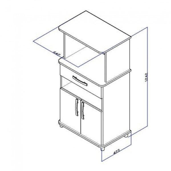Encontraproduto.com.br - Balcão Multiuso para Forno 2 Portas 2 Nichos e 1 Gaveta - Branco