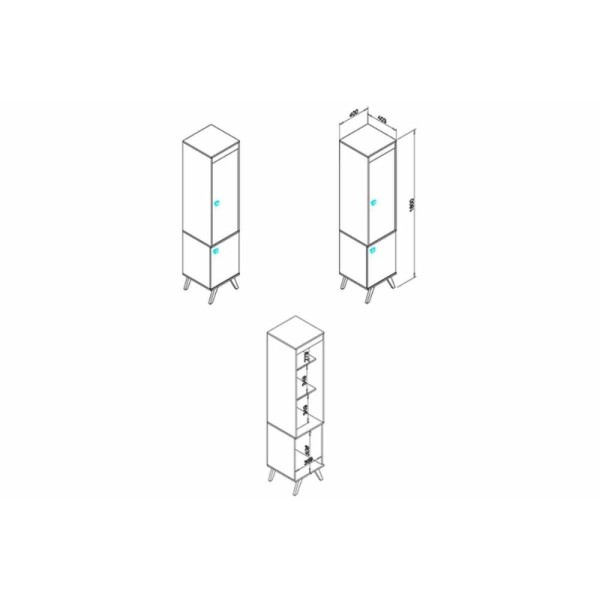 Encontraproduto.com.br - Cristaleira Retrô 1 Porta de Vidro Incolor e 2 Prateleiras - Rústico