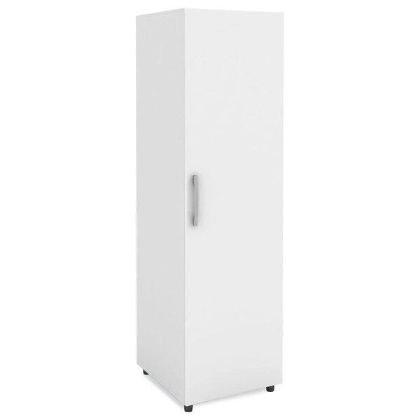 Encontraproduto.com.br - Armário Multiuso 1 Porta 2 Nichos e Suporte para Vassoura - Branco