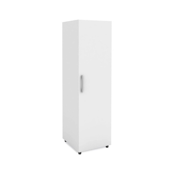 Encontraproduto.com.br - Armário Multiuso 1 Porta 2 Nichos e Suporte para Vassoura - Branco