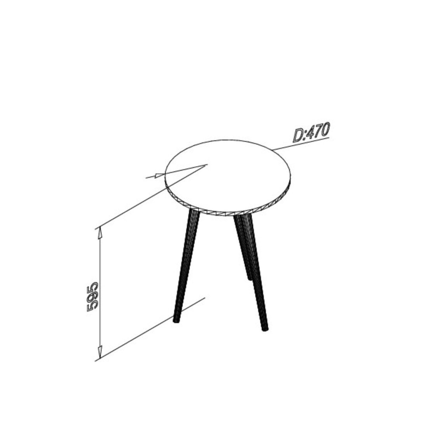 Encontraproduto.com.br - Mesa lateral Redonda Bento com Pés em Madeira Maciça - Branco