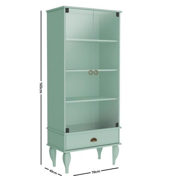 Encontraproduto.com.br - Cristaleira 2 Portas 1 Gaveta Clássica Movelbento