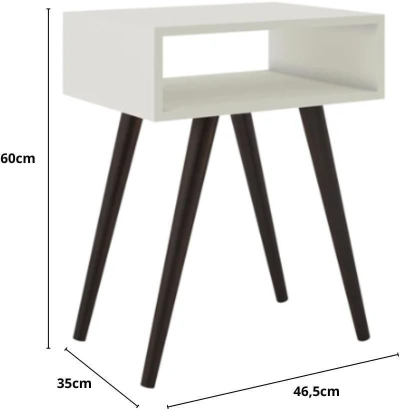 Encontraproduto.com.br - Mesa Lateral Retrô Móvelbento Branco