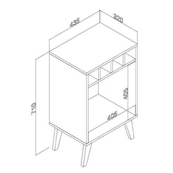 Encontraproduto.com.br - Mesa De Apoio 438x710x320mm Garrafeiro Movelbento