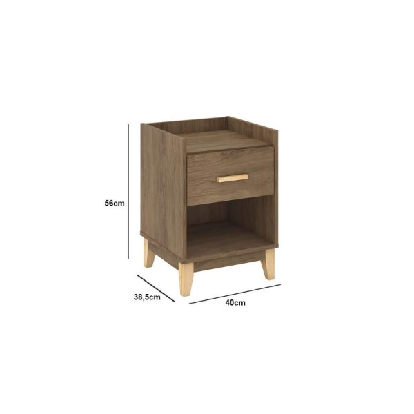 Encontraproduto.com.br - Mesa de Cabeceira Legno com 1 Gaveta - Freijó