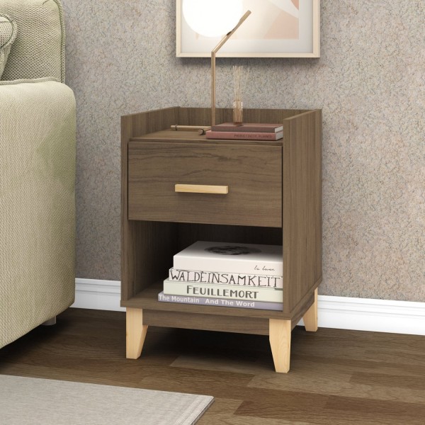 Encontraproduto.com.br - Mesa de Cabeceira Legno com 1 Gaveta - Freijó