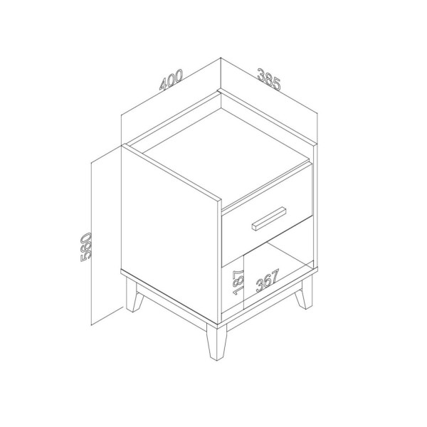 Encontraproduto.com.br - Mesa de Cabeceira Legno com 1 Gaveta - Freijó