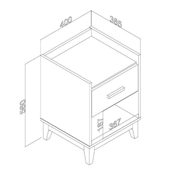Encontraproduto.com.br - Mesa de Cabeceira Legno com 1 Gaveta - Freijó