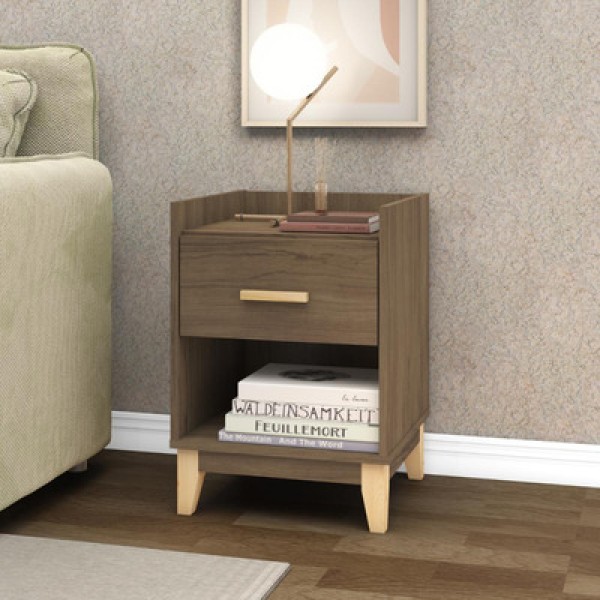 Encontraproduto.com.br - Mesa de Cabeceira Legno com 1 Gaveta - Freijó