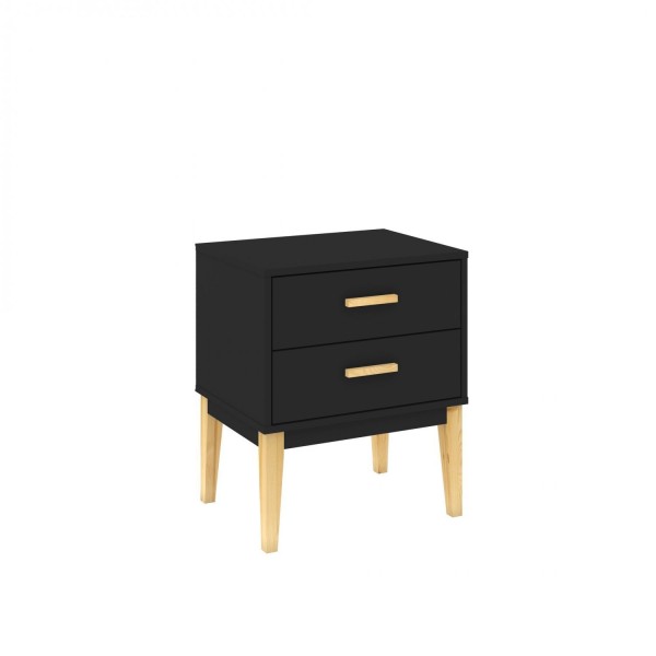 Encontraproduto.com.br - Mesa de Cabeceira Legno com 2 Gavetas - Preto