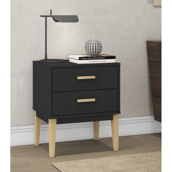 Encontraproduto.com.br - Mesa de Cabeceira Legno com 2 Gavetas - Preto