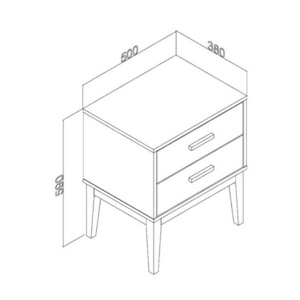 Encontraproduto.com.br - Mesa de Cabeceira Legno com 2 Gavetas - Preto