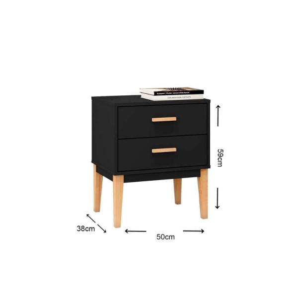 Encontraproduto.com.br - Mesa de Cabeceira Legno com 2 Gavetas - Oliva