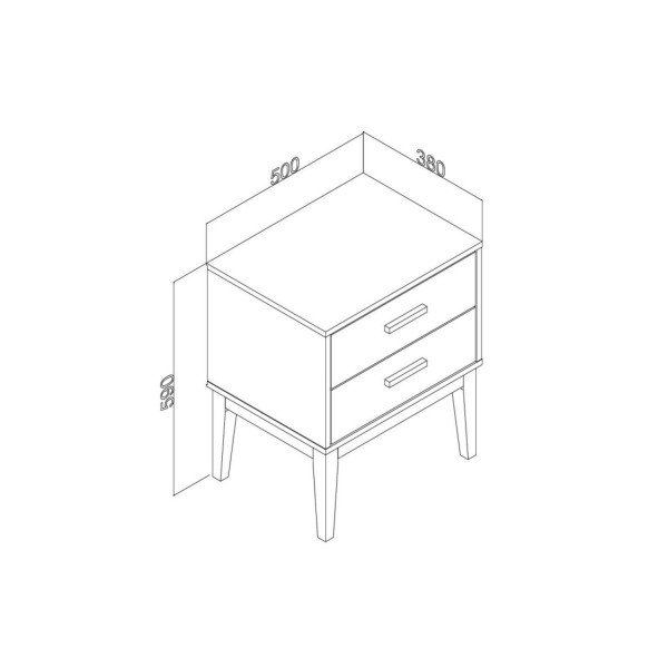 Encontraproduto.com.br - Mesa de Cabeceira Legno com 2 Gavetas - Oliva