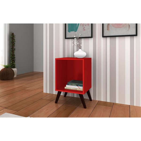 Encontraproduto.com.br - Mesa Lateral Retrô Movelbento Mdp Disa Móveis Vermelho