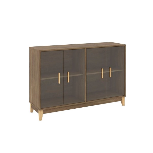 Encontraproduto.com.br - Cristaleira Horizontal 4 Portas em Vidro Legno Movelbento Freijó