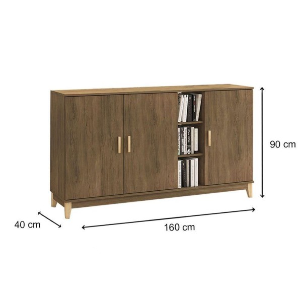 Encontraproduto.com.br - Buffet Legno com 3 Portas - Oliva