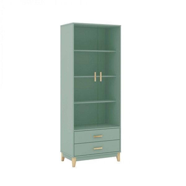 Encontraproduto.com.br - Cristaleira Legno com 2 Gavetas - Oliva