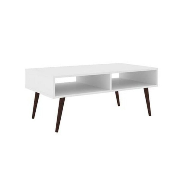 Encontraproduto.com.br - Mesa de Centro 2 Nichos com Pés de Plástico Retrô - Branco