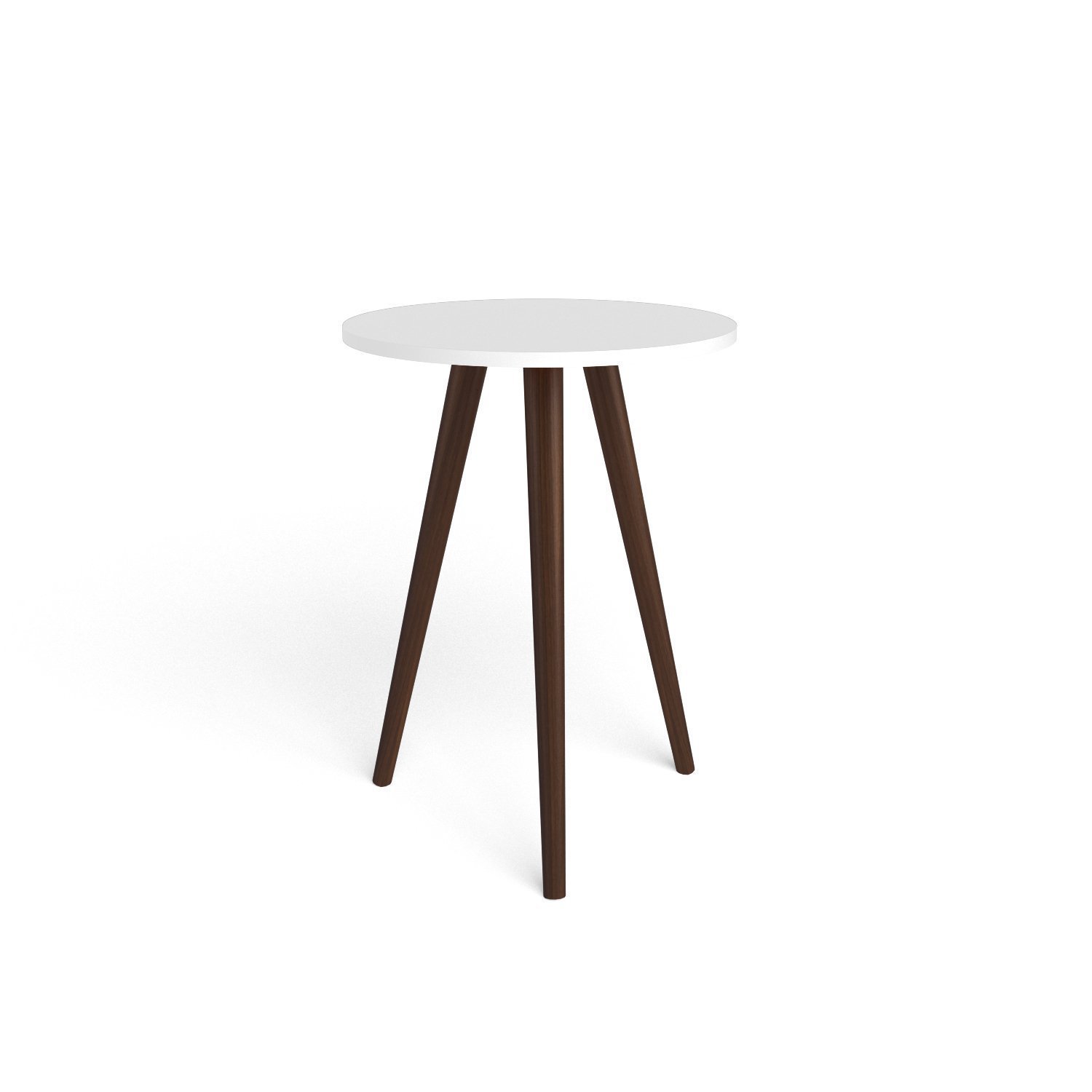 Encontraproduto.com.br - Mesa Lateral Redonda com Pés em Madeira Maciça - Branco