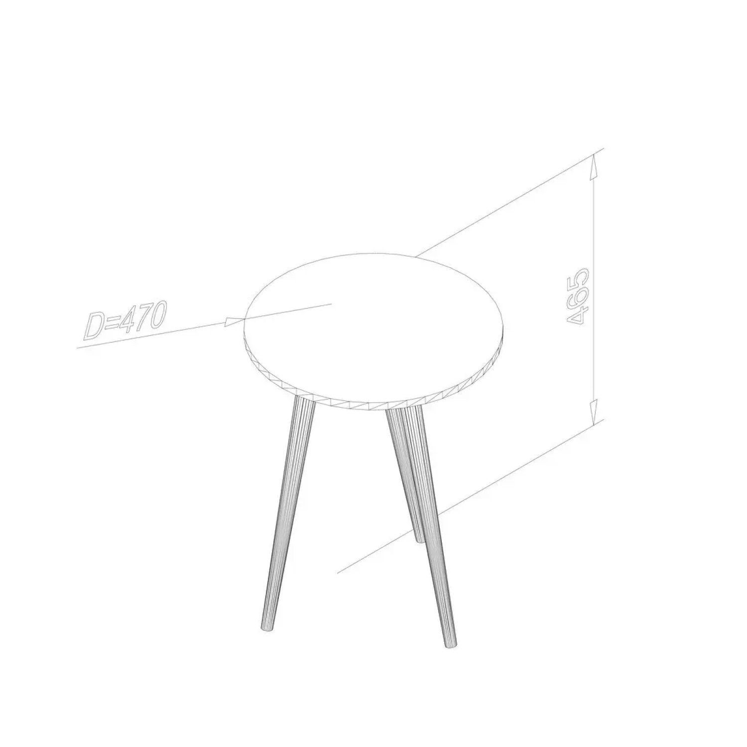 Encontraproduto.com.br - Mesa Lateral Redonda com Pés em Madeira Maciça - Preto