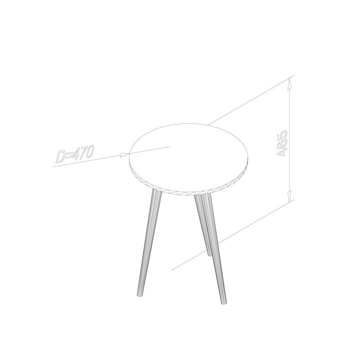 Encontraproduto.com.br - Mesa Lateral Redonda com Pés em Madeira Maciça - Rústico