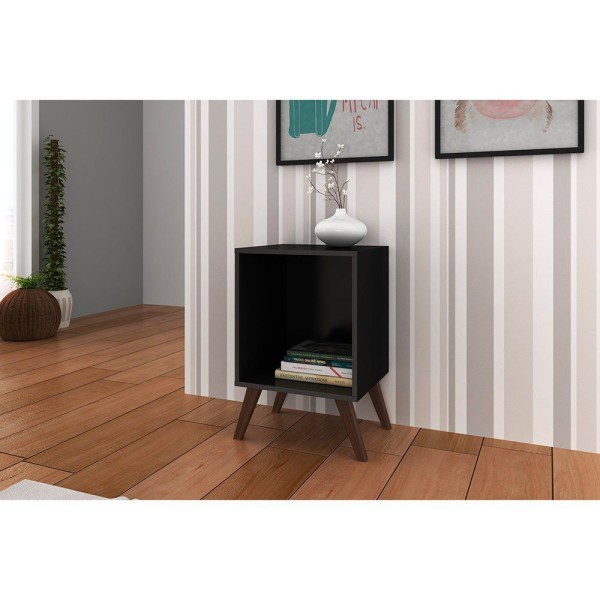 Encontraproduto.com.br - Mesa Lateral Retrô Movelbento Mdp Disa Móveis Preto