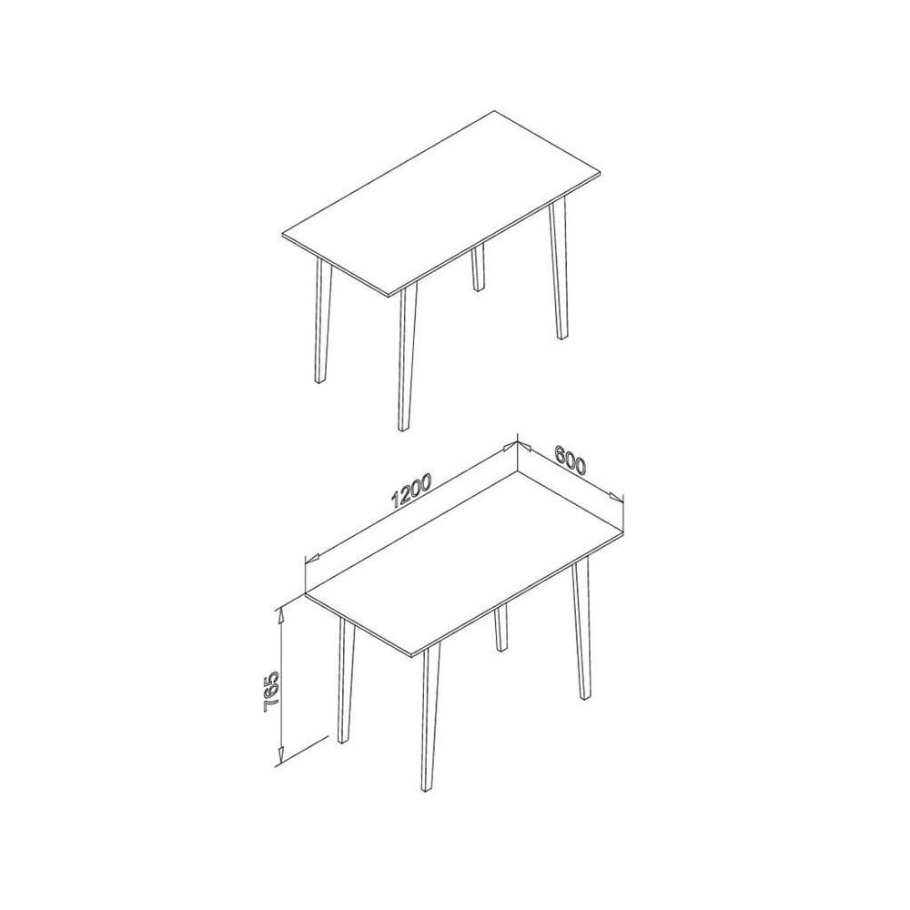 Encontraproduto.com.br - Mesa Para Estudo Computador Notebook Retro Móvel Bento Branco 120x77x60cm