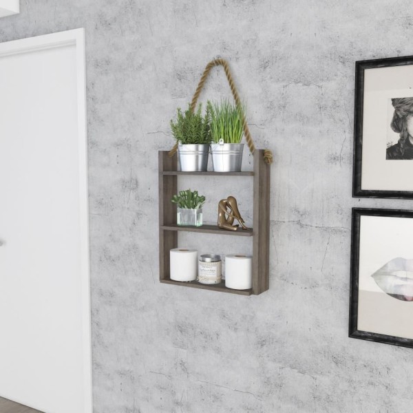Encontraproduto.com.br - Prateleira Decorativa com Corda de Sisal - Rústico