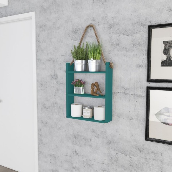 Nicho Decorativo Móvel Bento com Corda Turquesa 50x60x14,5cm