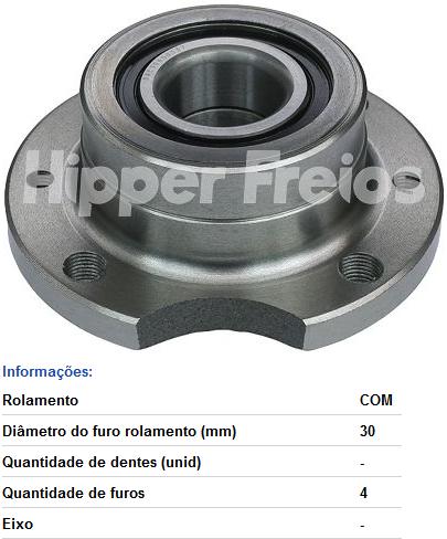 Encontraproduto.com.br - Cubo Roda Palio 97 a 2008 Dianteiro Sem Rolamento Hipper Freios
