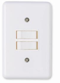 Encontraproduto.com.br - Conjunto 2 Interruptores Simples 6A/250V 4x2 Branco Stylus