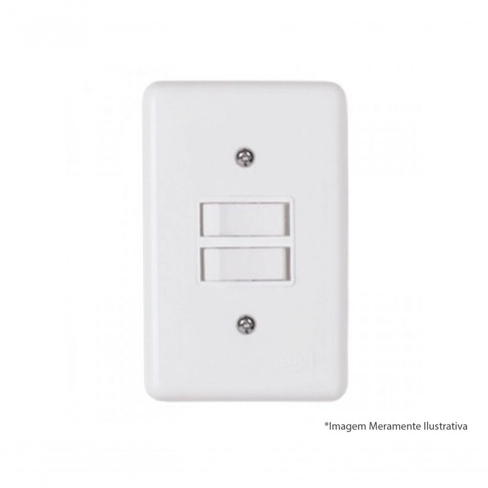 Encontraproduto.com.br - Conjunto 2 Interruptores Simples 6A/250V 4x2 Branco Stylus