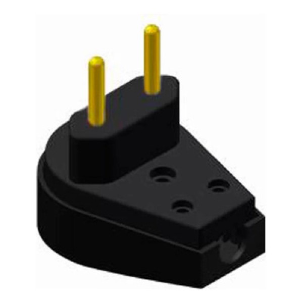 Encontraproduto.com.br - Plugue Macho Angular Ilumi 2 Pinos 10A 250V Preto - 1414