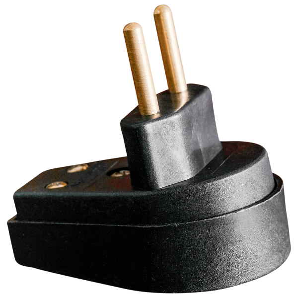 Encontraproduto.com.br - Plugue Macho Angular Ilumi 2 Pinos 10A 250V Preto - 1414