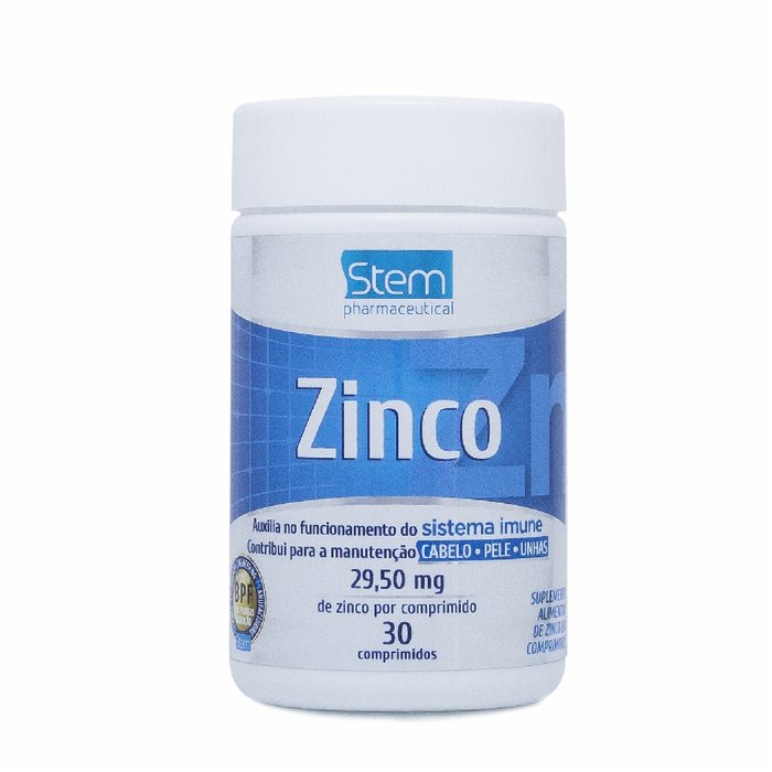 Encontraproduto.com.br - Zinco Quelato Stem 29,59mg Com 30 Comprimidos