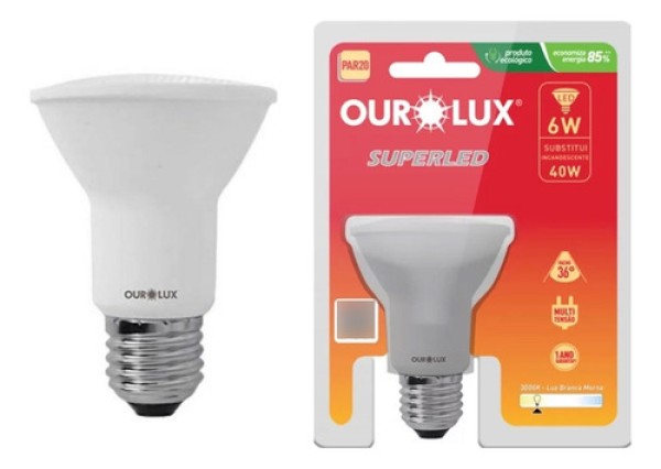 Lâmpada Superled Ourolux Par 20 Azul 6W