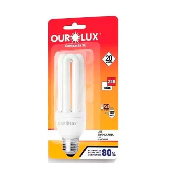 Encontraproduto.com.br - Lâmpada Eletrônica 3u 20w 6400k 220v Ourolux