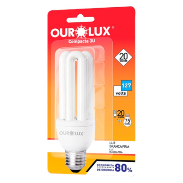 Encontraproduto.com.br - Lâmpada Eletrônica 3u 20w 6400k 220v Ourolux