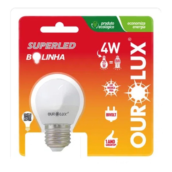 Encontraproduto.com.br - Lâmpada Superled Ourolux S30 Bolinha 6500K 4W