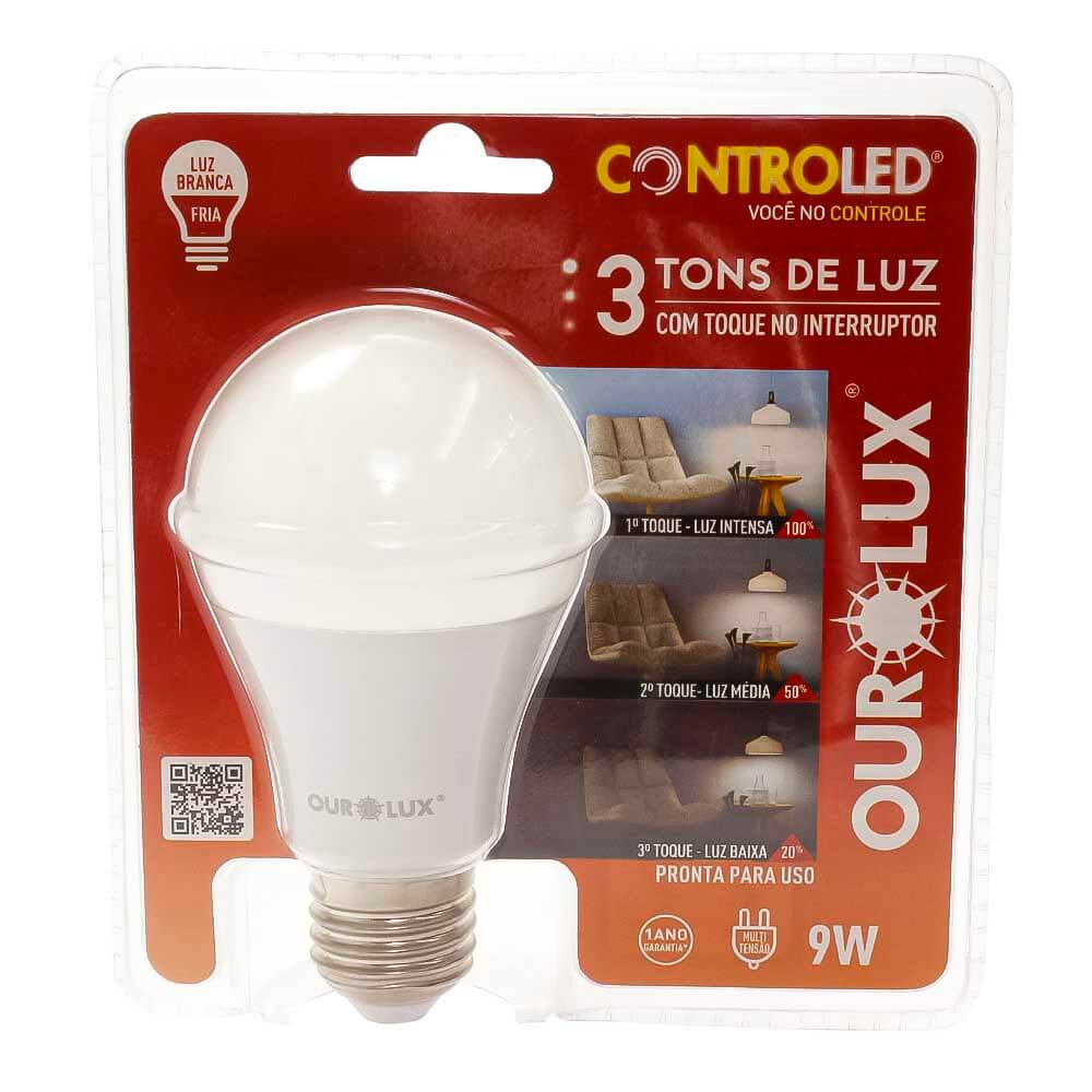 Encontraproduto.com.br - Lâmpada Controled 3 Tons De Luz 9w 6500k Bivolt Ourolux