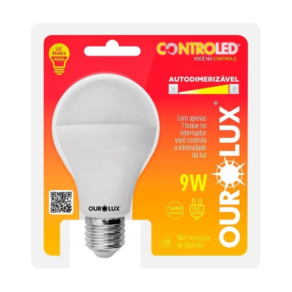 Encontraproduto.com.br - Lâmpada Ourolux Controled 9W Auto Dimerizável