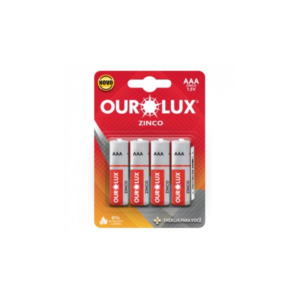 Encontraproduto.com.br - Pilha Comum Aaa Palito Blister Com 4 Unidades Ourolux