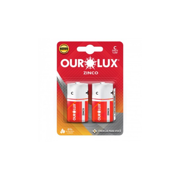 Encontraproduto.com.br - Pilha Comum C Blister Com 2 Unidades Ourolux