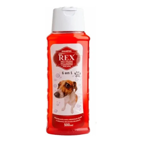 Encontraproduto.com.br - Shampoo Para Cachorro Rex Anti Pulgas Sarna E Carrapatos - 500ml - Lookfarm