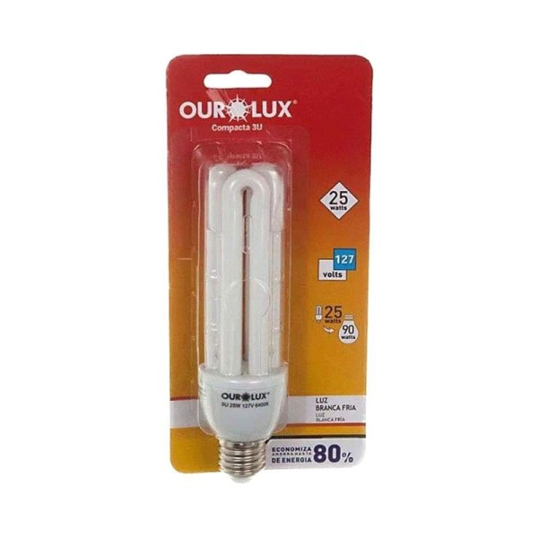 Encontraproduto.com.br - Lâmpada Ourolux Elet 3U 25W 127V 6400K